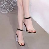 AmyDong - Sandalias de tacón Alto para Mujer, con Hebilla Transparente, Estilo Informal, de Verano, a la Moda