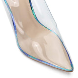 LIURUIJIA KHD45F - Zapatos de tacón Alto con Punta Transparente para Fiesta o graduación