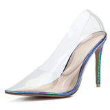 LIURUIJIA KHD45F - Zapatos de tacón Alto con Punta Transparente para Fiesta o graduación