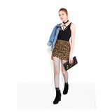 LOB-Falda Corta Cafe Claro DFCX0164