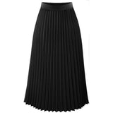 Fitfuvan - Falda Larga para Mujer, Plisada, Elegante, Cintura elástica