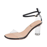 Lloopyting Sexy Fashion - Zapatos de tacón Alto para Mujer, Transparentes, con Palabras y Cristales, con Puntera Abierta
