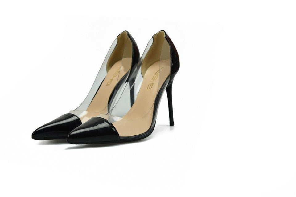 CCBubble Zapatos de Tacón Alto Transparente para Mujer, Puntera Puntiaguda, Zapatos de Mujer