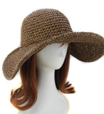 Elegante para mujer para la visera de paja de ancho grande plegable disquete natación playa sombrero de paja