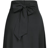 Newbestyle Mujeres Casual Flowy Nudo De Mariposa Falda De Cintura Alta Falda Larga Plisada con Bolsillos