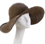 Elegante para mujer para la visera de paja de ancho grande plegable disquete natación playa sombrero de paja