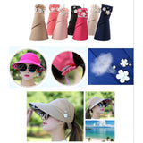 George Jimmy Sombrero de la protección UV de la Moda Sombrero Elegante de la protección Solar Flor de la Perla para Las Mujeres Cuidado de la Piel-Caqui