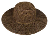 Elegante para mujer para la visera de paja de ancho grande plegable disquete natación playa sombrero de paja