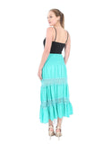 B07CZ3Z7KT Falda Larga con Bordados Crochet- Village Venture-Fresco-(Verde,Unitalla) Mod 1031