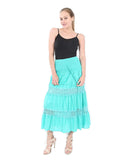 B07CZ3Z7KT Falda Larga con Bordados Crochet- Village Venture-Fresco-(Verde,Unitalla) Mod 1031