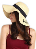 Brook + Bay Sombrero de Playa para Mujer Bordado, Sombrero de Paja de Verano, Ideal para Viajes y día Festivo, Plegable y Plegable