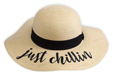 Brook + Bay Sombrero de Playa para Mujer Bordado, Sombrero de Paja de Verano, Ideal para Viajes y día Festivo, Plegable y Plegable